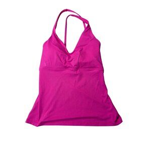 Athleta Triangle Tankini Top Pink V-Neck UPF Recycled Material Size S